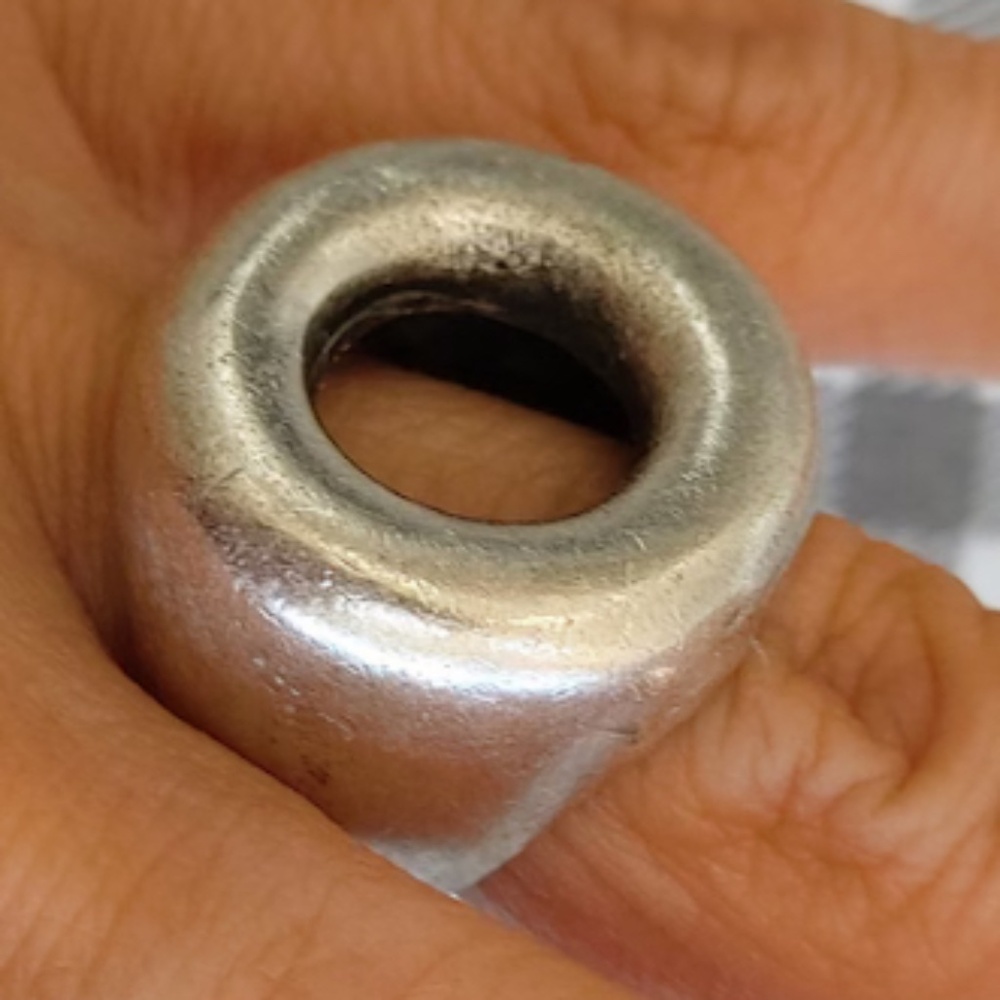 67 / Silver Circle Geometric Ring, Abstract Minimalist Ring